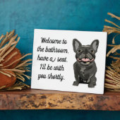 Plaque Photo Bouledogue français bringé (Côté)