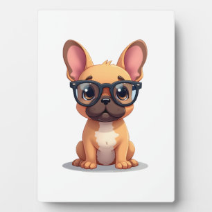 Plaque Photo Bouledogue français portant des lunettes Copie