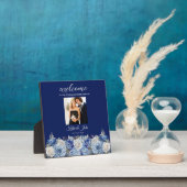 Plaque Photo Bouquet de fleurs bleu aquarelle (Insitu)