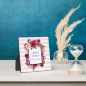 Plaque Photo Bouquet de fleurs roses et coquelicots sur bandes  (Insitu)