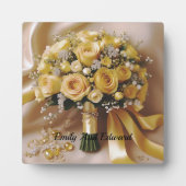 Plaque Photo Bouquet Mariage de roses jaunes de miel, (Devant)