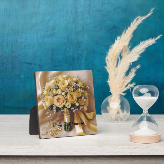 Plaque Photo Bouquet Mariage de roses jaunes de miel, (Insitu)