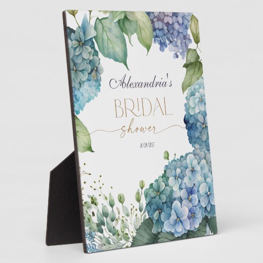 Plaque Photo Bouquets de Mariage Personnalisés Hydrangeas Bleus (Côté)