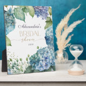 Plaque Photo Bouquets de Mariage Personnalisés Hydrangeas Bleus (Côté)