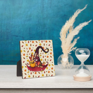 Plaque Photo Bouteille Casquette et Feuilles d'automne de l'aqu