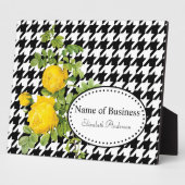 Plaque Photo Boutique Rose jaune à carreaux (Côté)