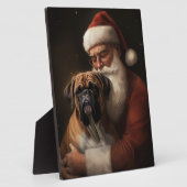 Plaque Photo Boxer avec Noël Festif du Père Noël (Côté)