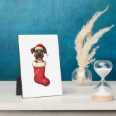 Plaque Photo Boxer Christmas Stocking (Côté)