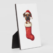 Plaque Photo Boxer Christmas Stocking (Côté)
