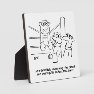 Plaque Photo Boxer dans l'anneau. Drôle