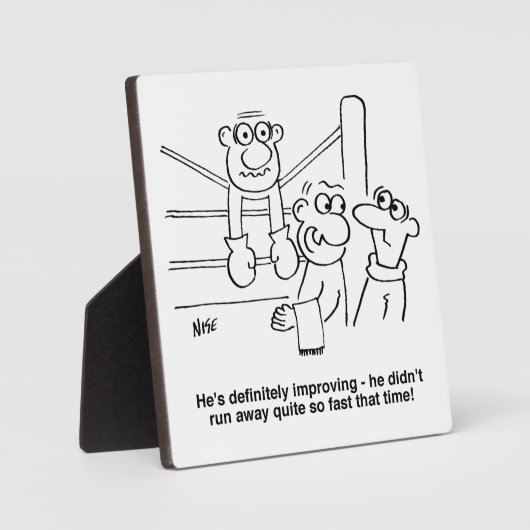 Plaque Photo Boxer dans l'anneau. Drôle (Recto)