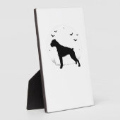Plaque Photo Boxer Dog � Halloween Moon Silhouette Classic T-Sh (Côté)