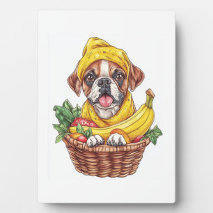 Plaque Photo Boxeur Banane � Chien Fruit Drôle