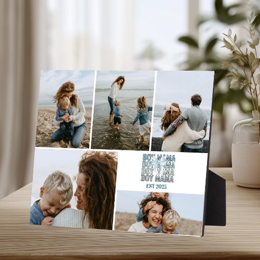 Plaque Photo Boy Mama Custom Photo Collage