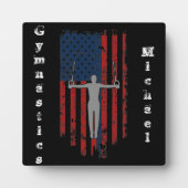 Plaque Photo Boys Gymnastique Anneaux Distressed Drapeau Améric (Devant)