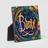 Plaque Photo Brave Floral Encourageant Plutôt Inspiritisme (Recto)