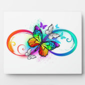 Plaque Photo Bright infinity with rainbow butterfly (Devant)