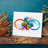 Plaque Photo Bright infinity with rainbow butterfly (Côté)