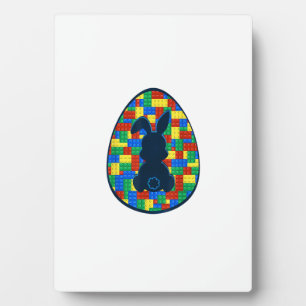 Plaque Photo Briques de construction Lapin de Pâques Garçons Fi