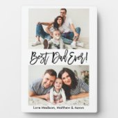 Plaque Photo Brochure moderne Script Best Papa Ever 2 Photo (Devant)