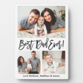 Plaque Photo Brochure moderne Script Best Papa Ever 3 Photo (Devant)