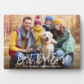 Plaque Photo Brochure moderne Script Meilleur papa Jamais Photo (Devant)