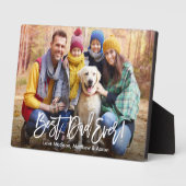 Plaque Photo Brochure moderne Script Meilleur papa Jamais Photo (Côté)