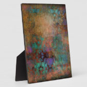 Plaque Photo Bronze, Turquoise, violet Abstrait (Côté)
