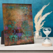 Plaque Photo Bronze, Turquoise, violet Abstrait (Côté)