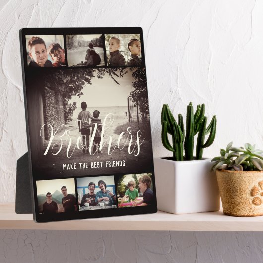 Plaque Photo Brother moderne Meilleurs amis Dark Photo Collage