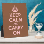 Plaque Photo Brown et rose Conserver le calme et continuer (Côté)