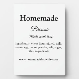 Plaque Photo Brownie maison fait avec amour ajouter texte site