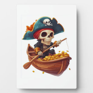 Plaque Photo Buccaneer osseux - Crâne de pirate drôle