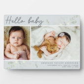 Plaque Photo Budget Eucalyptus Photo Hello Baby Stats (Devant)