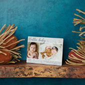 Plaque Photo Budget Eucalyptus Photo Hello Baby Stats (Côté)