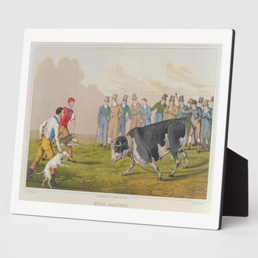Plaque Photo 'Bull Baiting', pub.de Thomas McLean, 1820, (impri (Côté)