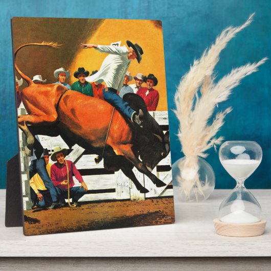 Plaque Photo Bull Riding par Fred Ludekens (Côté)