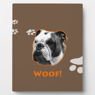 Plaque Photo Bulldog Woof