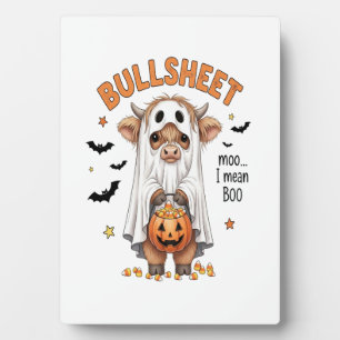 Plaque Photo Bullsheet Highland Cow Funny Ghost