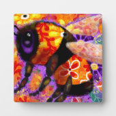 Plaque Photo Bumble Whimsical Bee Floral Rouge Jaune violet (Devant)