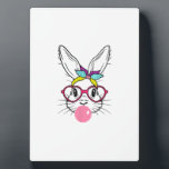 Plaque Photo Bunny Face Bubblegum Blowing Glasses Headband Happ<br><div class="desc">Bunny Face Bubblegum Blowing Glasses Headband Happy Easter T-Shirt</div>