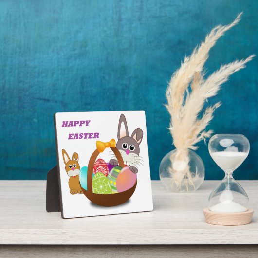 PLAQUE PHOTO BUNNY "HAPPY EASTER" (Insitu)