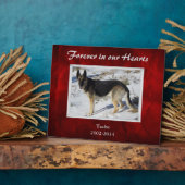 Plaque Photo Burgundy Red Silver Pet Memorial Template (Côté)
