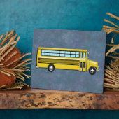 Plaque Photo Bus scolaire super-jaune (Côté)