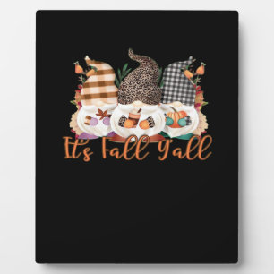 Plaque Photo C’est automne Y’all Gnomes In Automne Plaid And Le