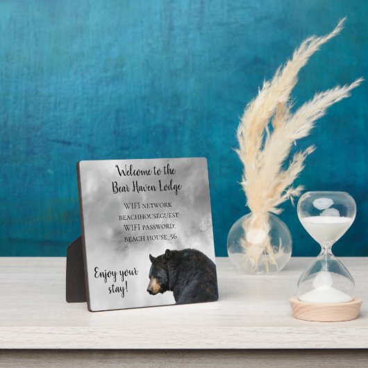 Plaque Photo Cabine de vacances Bear Lodge Home WIFI informatio (Insitu)