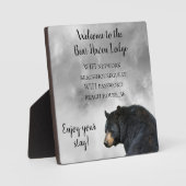 Plaque Photo Cabine de vacances Bear Lodge Home WIFI informatio (Recto)