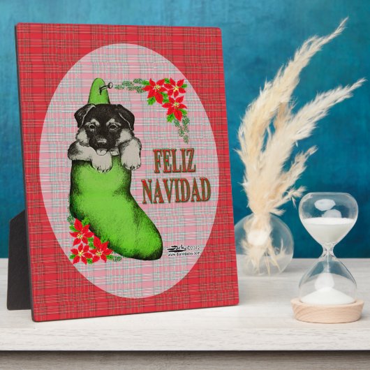Plaque Photo Cachorrito Feliz Navidad (Côté)