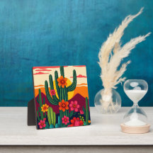 Cactus du coucher de soleil avec fleurs