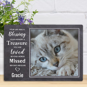 Plaque Photo Cadeau à la mémoire d'un chat - Cadeau de sympathi